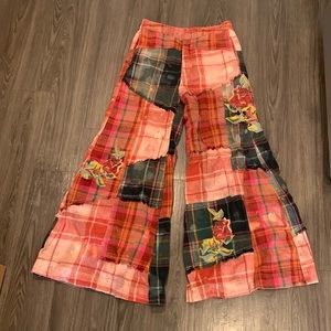 Free People Patchwork Flared Pants